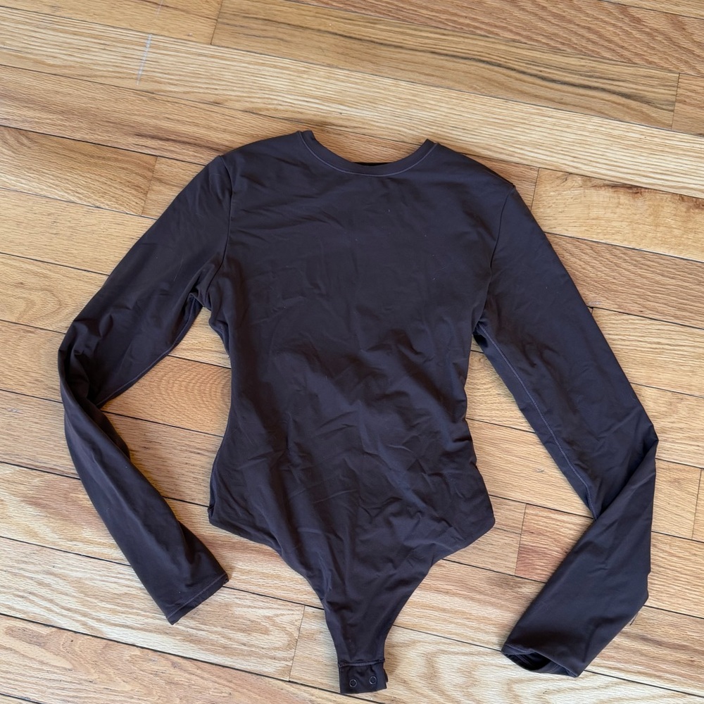SKIMS Long Sleeve BROWN Bodysuit - Women M
